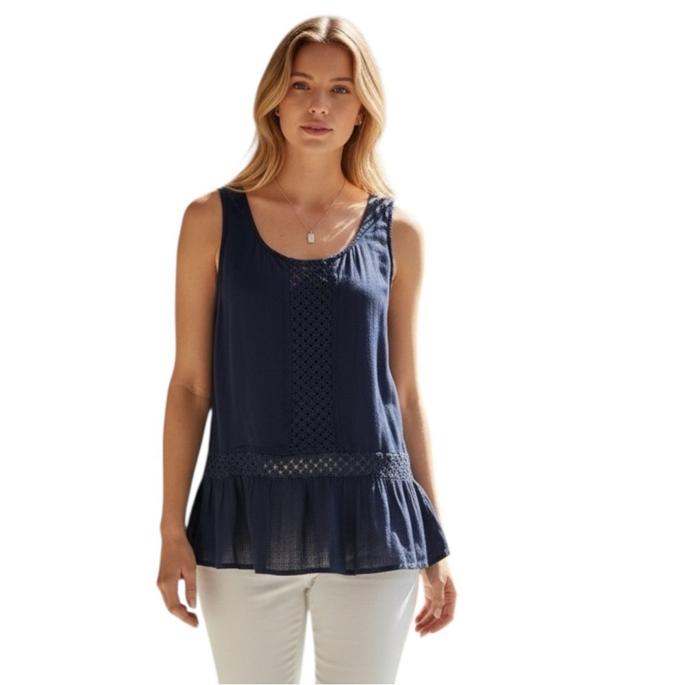 Charming Charlie Sleeveless Women's Top, Dark Blue, Size Large